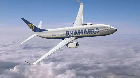 Un avión de la aerolínea irlandesa de bajo coste Ryanair.