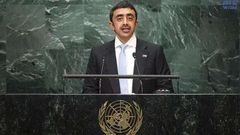 Abdullah bin Zayed ante las Naciones Unidas. 