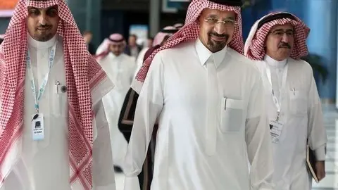 El ministro del Petróleo saudí, Khalid al-Falih en Abi Dhabi (The National).