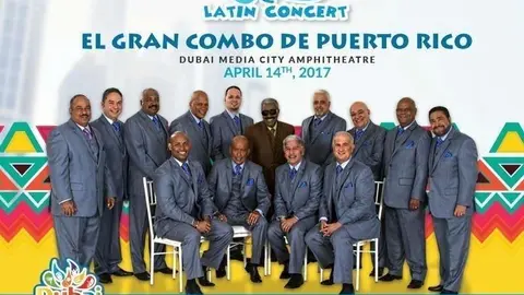 Cartel que anuncia la presencia de El Gran Combo de Puerto Rico en Dubai Latin Fest.