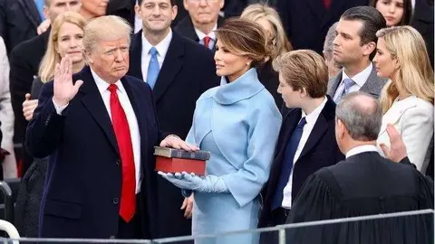 Donald Trump, durante su toma de posesión. (@whitehouse)