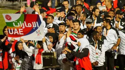 La delegación de EAU, durante una edición de los Special Olympics World Games. (WAM)