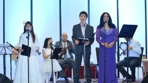 Agrupación musical árabe-venozolana protagonista de la cena musical en Abu Dhabi. (Manaf K. Abbas)