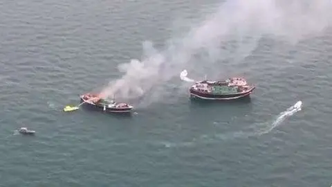 Una imagen aérea del suceso tomada por la Policía de Dubai.
