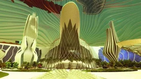 Maquetas de la ciudad en Marte presentadas en Dubai.