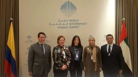 Autoridades de Colombia y Emiratos Árabes presentes en el acto de firma del momerando. (Cedida)