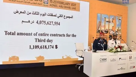 El general Rashid Mohammed Al Shamsi durante la rueda de prensa.