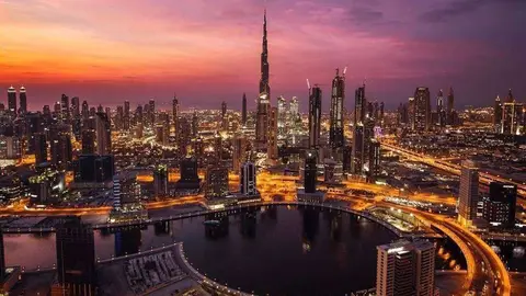 Una imagen del centro de Dubai tomada por el jeque Hamdan.