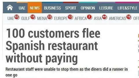 La noticia española en la edición digital del diario Gulf News.