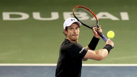 El escocés Murray en el Campeonato de Tenis de Dubai.