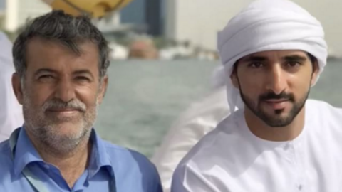 Foto de Instagram del jeque Hamdan durante su viaje en abra. 