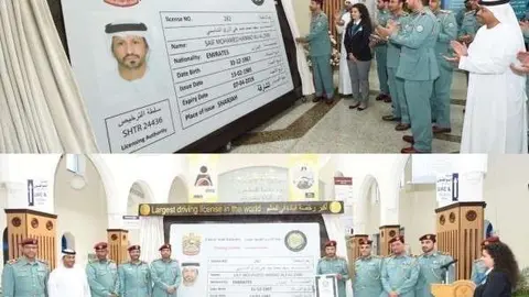 Huda Khashab, director del proyecto en el Guinness World Records, hizo el anuncio y le entregó el certificado daif Al Shamsi Zari, comandante en jefe de la policía de Sharjahel martes por la mañana. 