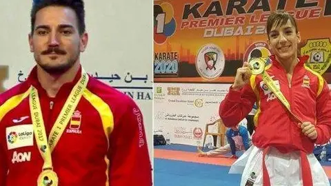 Damián Quintero y Sandra Sánchez en Dubai.