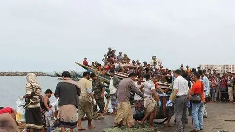 El puerto de Hodeidah en el noroeste de Yemen.
