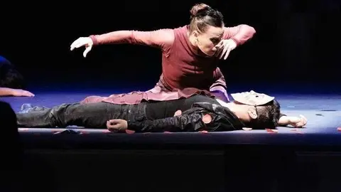 Soledad Barrio, durante la representación de 'Antígona' en la Universidad de Nueva York de Abu Dhabi. (Cedida)