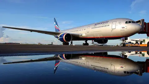 Un avión de la aerolínea de bandera rusa.