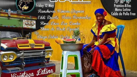 Cartel anunciador de la Viejoteca en Ocacti de Dubai.