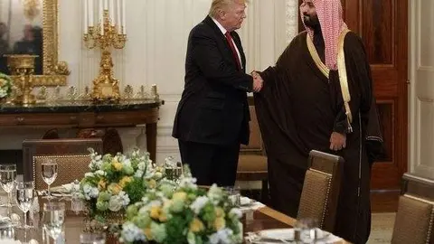Trump recibió al príncipe heredero de Arabia Saudita en la Casa Blanca el 14 de marzo de 2017.