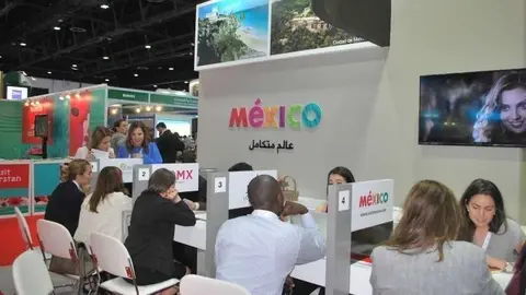 El stand de México ha registrado una destacada presencia de visitantes en la Arabian Travel Market de Dubai. (Cedida)