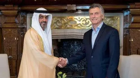 Mauricio Macri y el jeque Hamed bin Zayed.