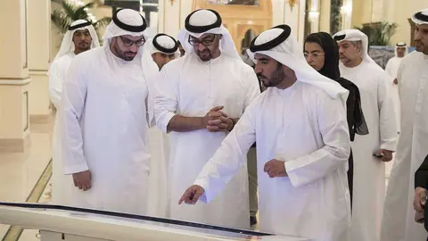 El príncipe heredero de Abu Dhabi durante la presentación del nuevo proyecto en Yas Island. (WAM)