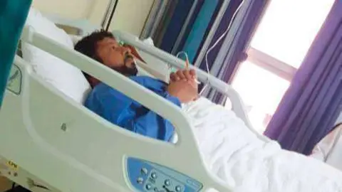 El pescador emiratí herido por un tiburón.