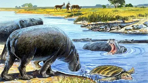 Reconstrucción de como sería el área de Al Dhafra en la antigüedad. (NHM, London)