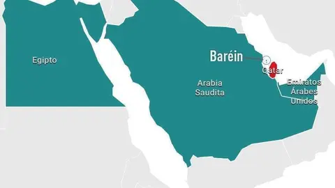 Mapa de la península Arábiga y Egipto.