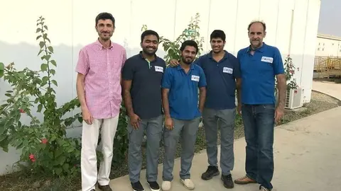 Ander Larrauri y Alejandro Díaz-Pache en el campamento de Jazan. (Cedida)