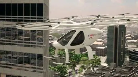 Una imagen de un taxi volador.