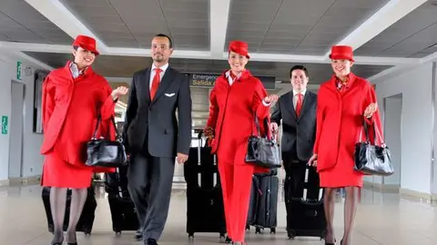 Tripulación de cabina de la aerolínea colombiana Avianca.