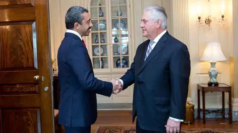 El jeque Abudllah se reunió con el secretario de Estado de EEUU. (Ministerio de Asuntos Exteriores de EAU)