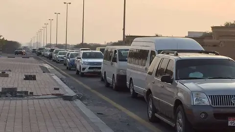 Aspecto que presentaba la carretera que une Ras Al Khaimah con Jebel Jais a través de Al Qusaidat en la tarde del lunes. (EL CORREO)