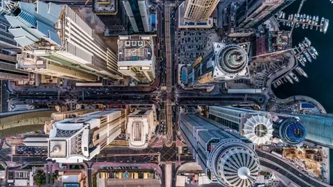 La foto ganadora muestra una imagen aérea de Dubai Marina.