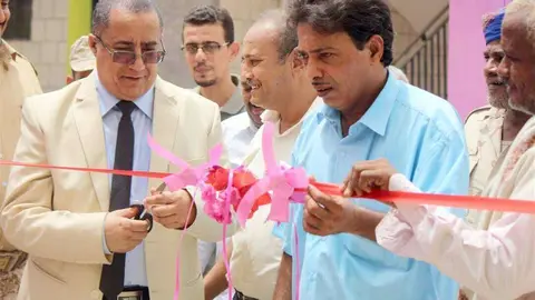 Acto de inauguración de los nuevos edificios educativos que ha financiado ERC en Lahij, Yemen. (WAM)