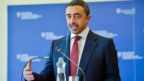 Sheikh Abdullah bin Zayed Al Nahyan, ministro de Relaciones Exteriores y Cooperación Internacional de Emiratos. (WAM)