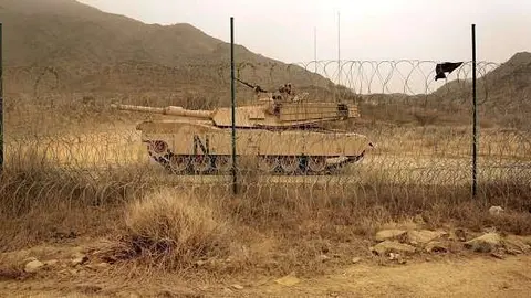 Una imagen de la frontera entre Arabia Saudita y Yemen.