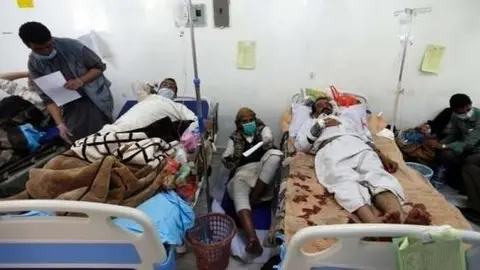 Enfermos de cólera en un hospital yemení. (OMS)