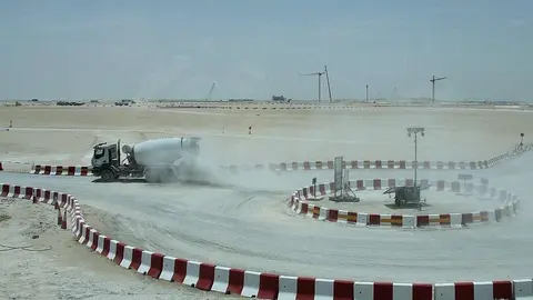 Una imagen de las obras en el sitio de la Expo 2020 de Dubai. (EL CORREO)