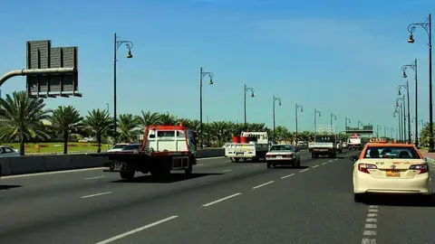 Una imagen de Al Dhaid Road en el emirato de Sharjah.