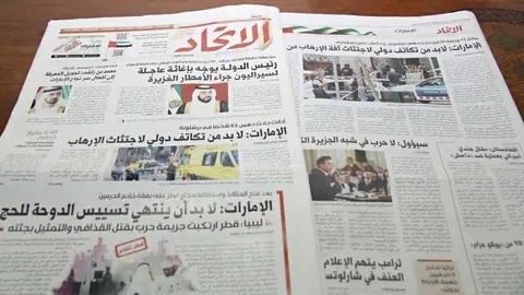 El periódico en árabe Al Itihad de Abu Dhabi. (EL CORREO)
