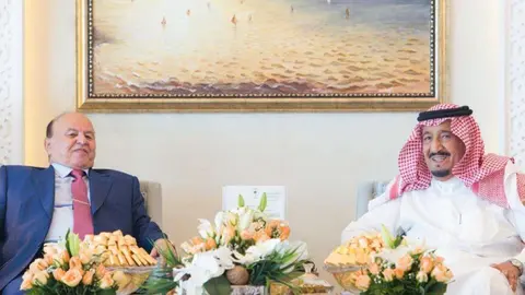 El Rey Salmán y el presidente de Yemen, Abdrabbuh Mansur Hadi en Tánger. 