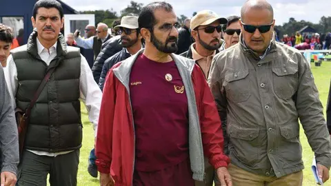 El jeque Mohammed bin Rashid Al Maktoum en Euston Park. (WAM)