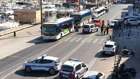 Una imagen de Twitter del lugar de los hechos en Marsella.