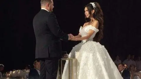 La pareja el día de su boda.