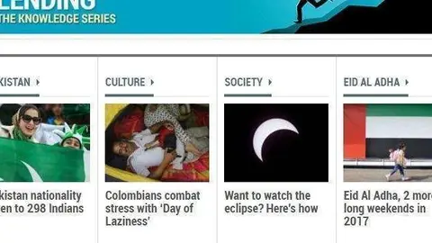 Portada de la edición digital del diario Gulf News de Dubai.