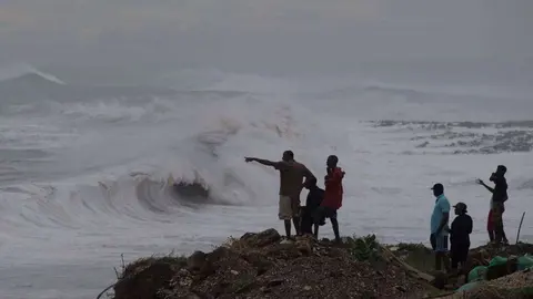 Puerto Príncipe en Haití, durante el paso del huracán Matthew en 2016.