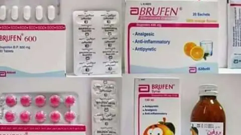 Diferentes presentaciones del medicamento Brufen en EAU.