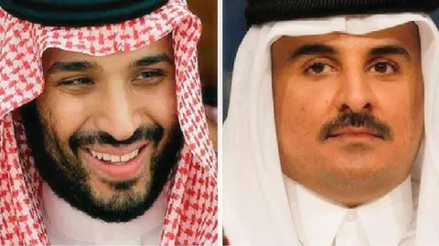 El príncipe heredero de Arabia Saudita -izquierda- y el emir de Qatar.