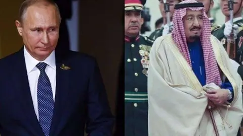 El presidente de Rusia y el Rey de Arabia Saudita.